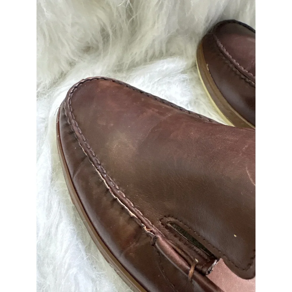 Allen Edmonds Westport Mens Brown Leather Moc‎ Toe Slip On Loafers Shoes 12
